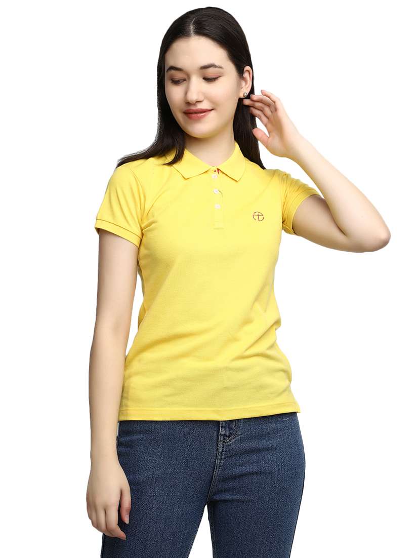 women's plain polo neck t-shirt
