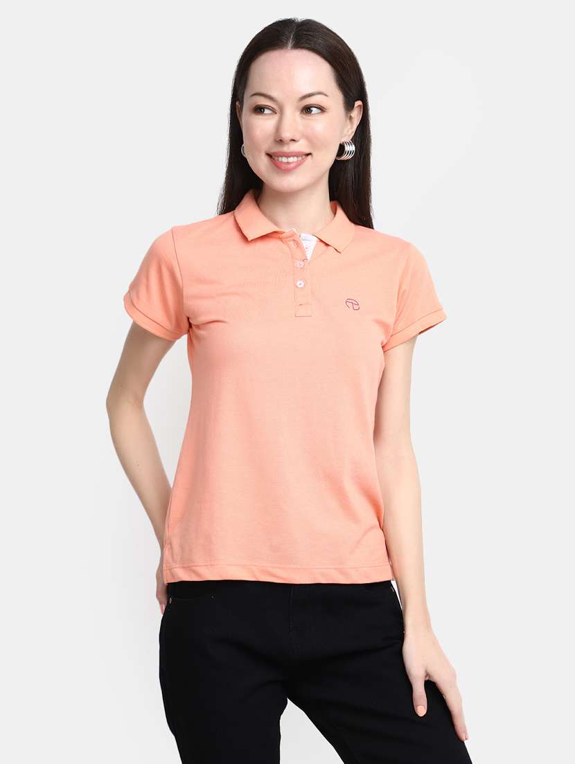 women's plain polo neck t-shirt