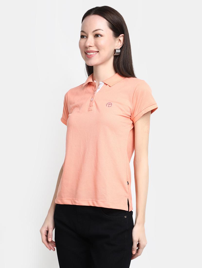 women's plain polo neck t-shirt - 20156135 - Standard Image - 2