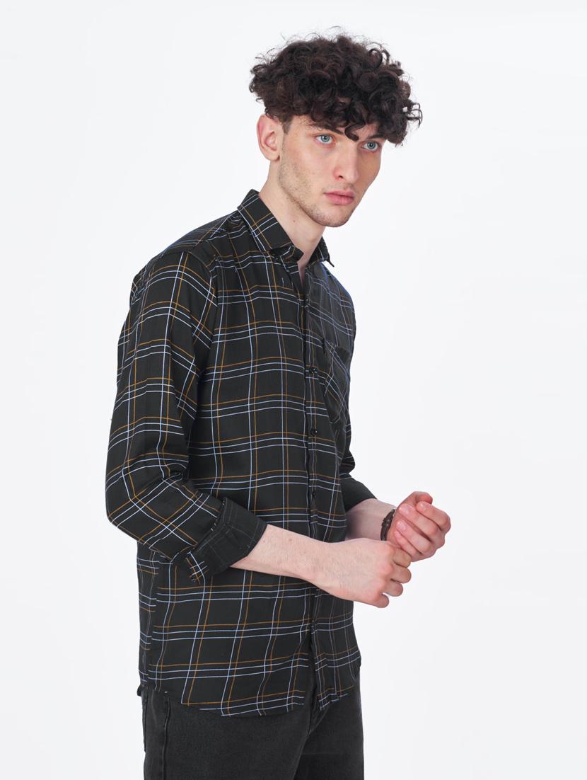 mens checks casual shirt - 20156467 - Standard Image - 2