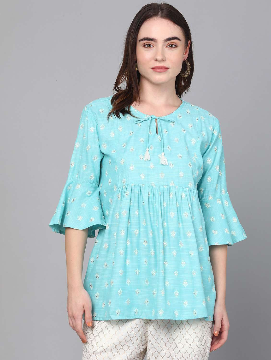 printed ethnic top & pant set