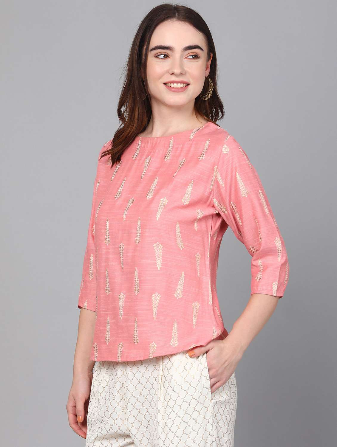 printed ethnic top & pant set