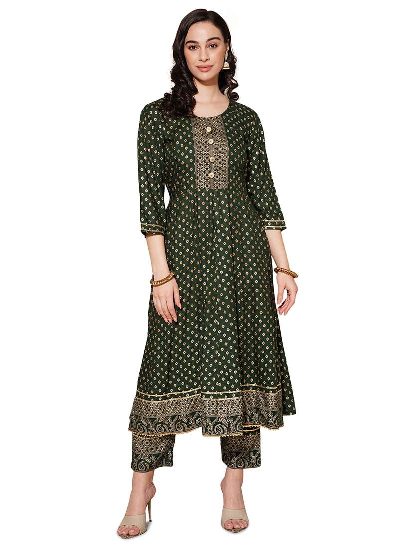 green kurta pant with dupatta set - 20158091 - Standard Image - 2