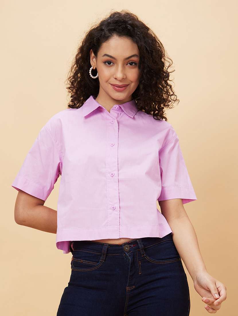 women lavender cotton regular top - 20158168 - Zoom Image - 0