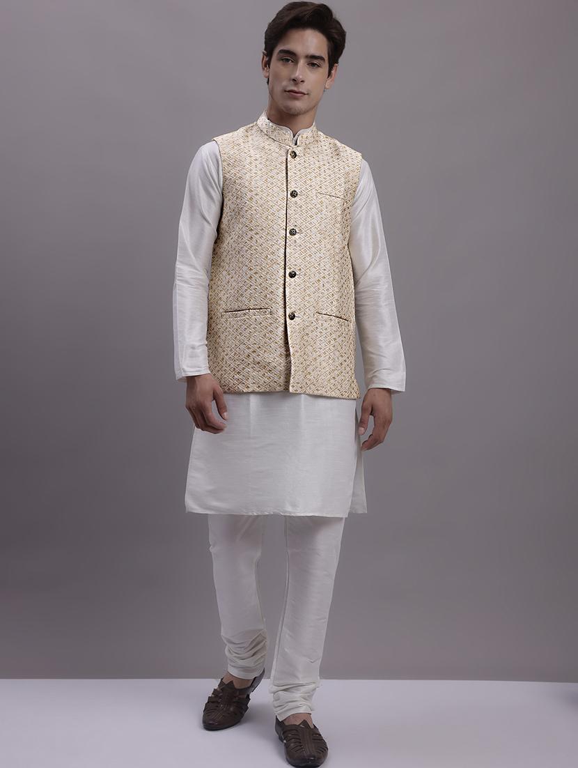 self design kurta pyjama set with jacket - 20158224 - Standard Image - 2