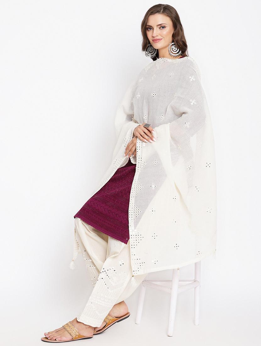 purple notch neck embroidered kurta salwar set - 20158790 - Standard Image - 2