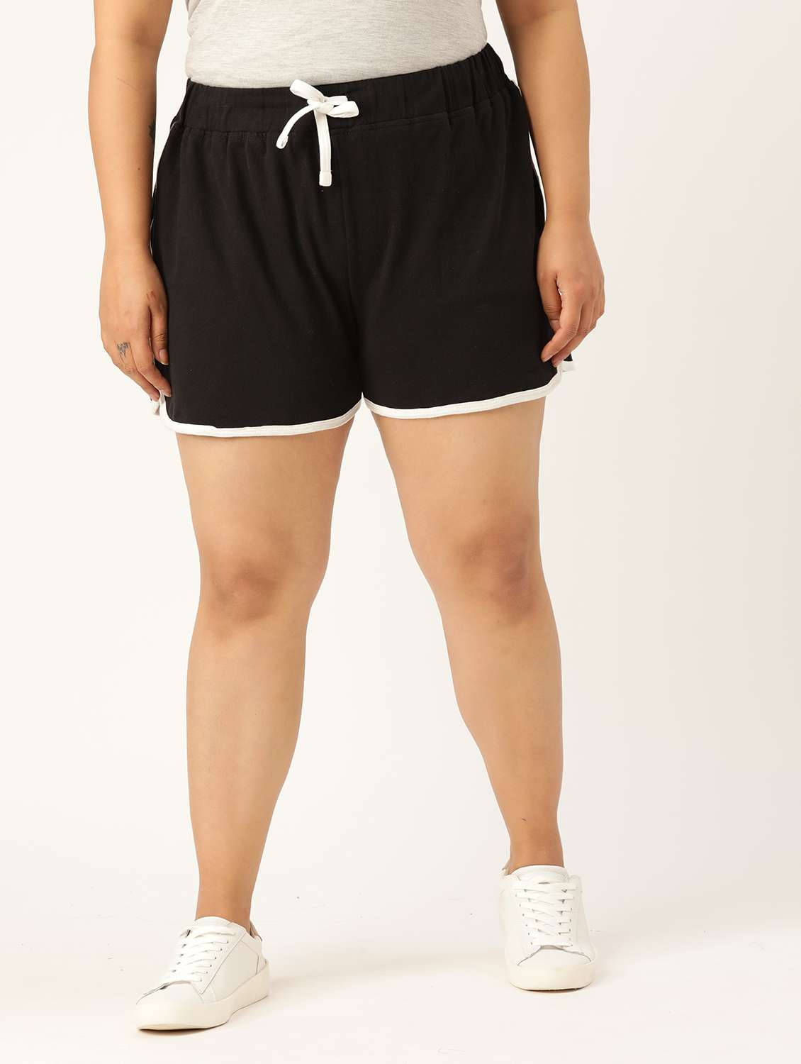 mid rise solid regular shorts