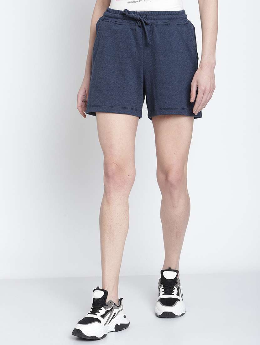 mid rise solid regular shorts
