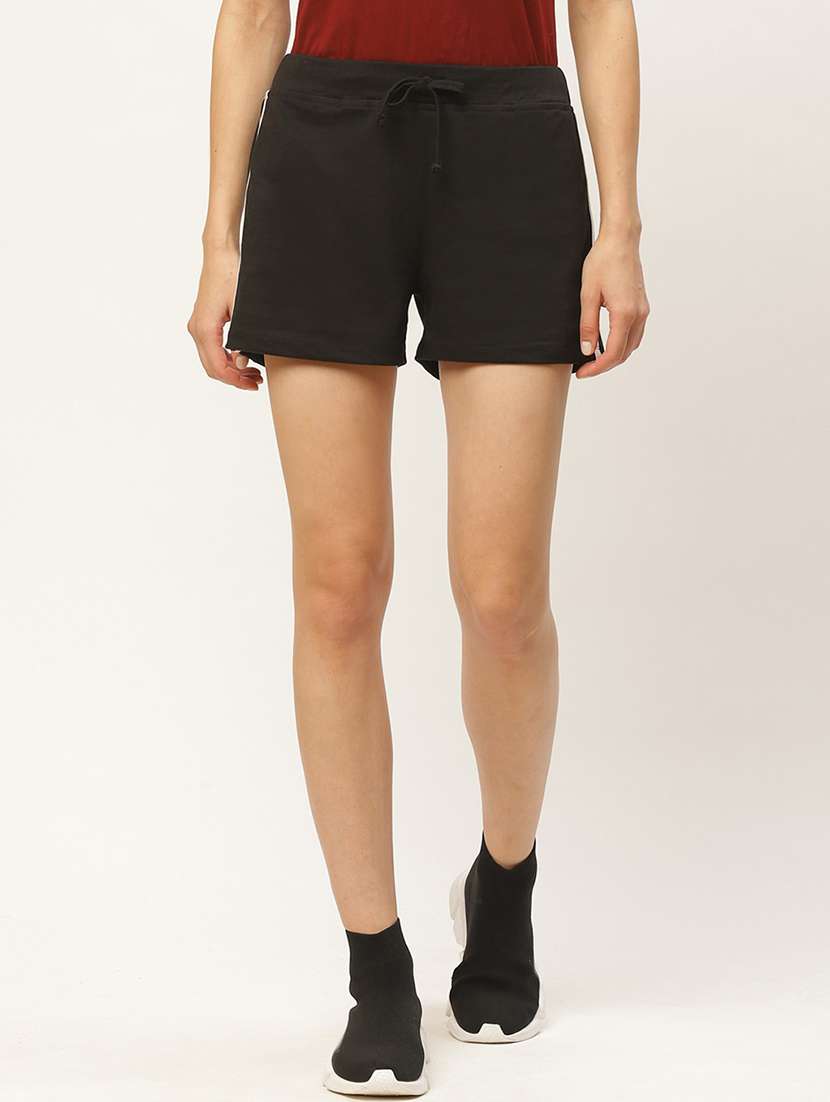 black jersey hot pants shorts