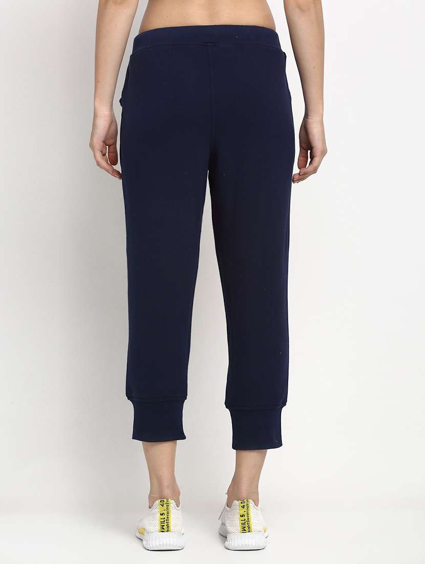 navy blue solid mid rise relaxed fit jogger - 20159291 -  Standard Image - 2