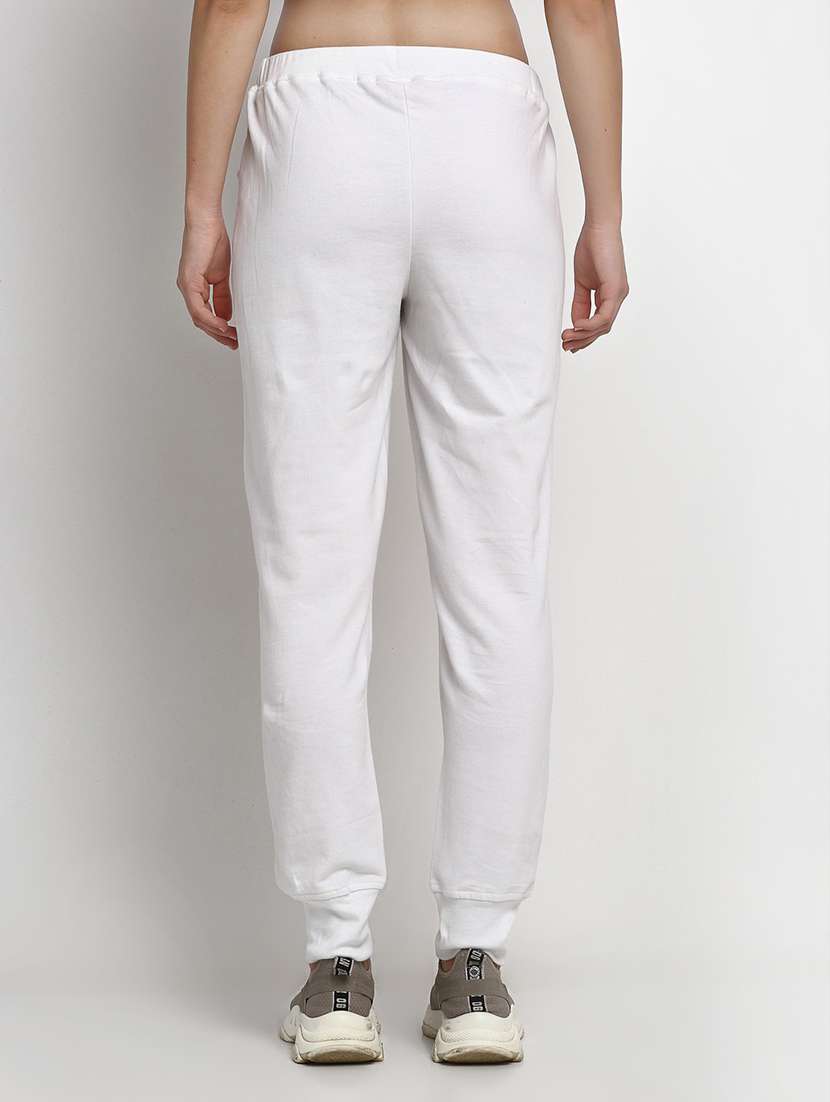 white cotton jogger track pant - 20159292 -  Standard Image - 2