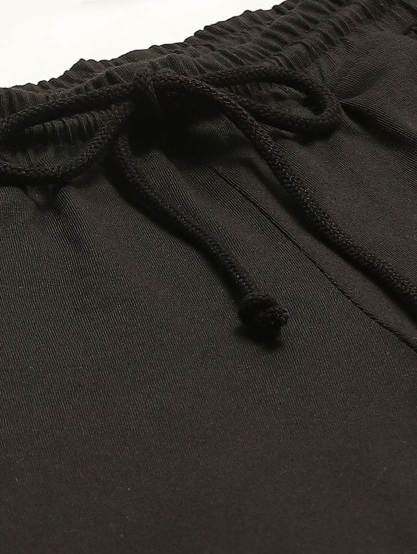 black cotton track pants - 20159306 -  Standard Image - 2