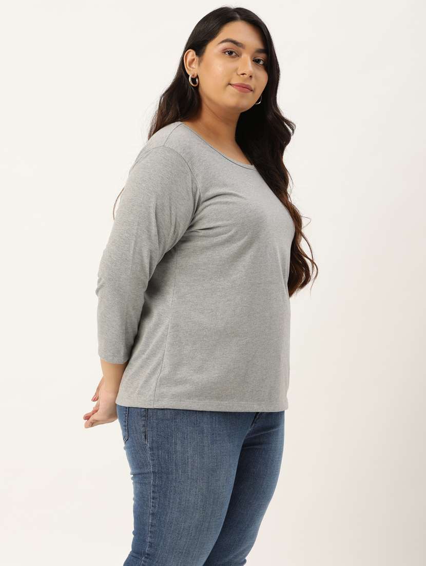 women's plain round neck t-shirt - 20159359 -  Standard Image - 2