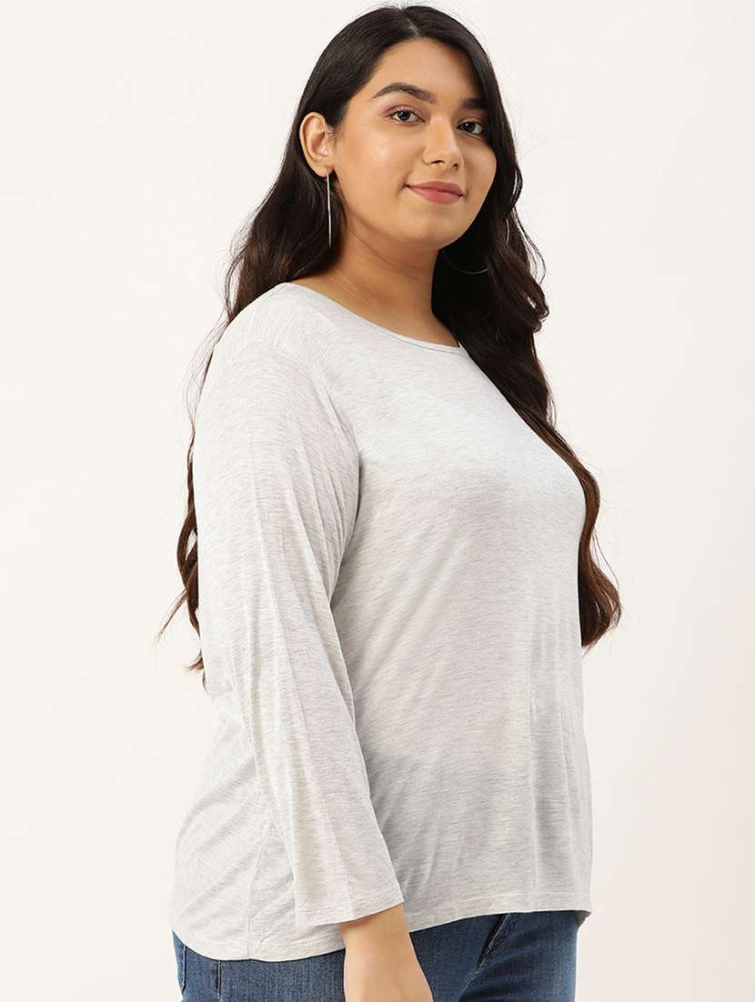 women's plain round neck t-shirt - 20159360 -  Standard Image - 2
