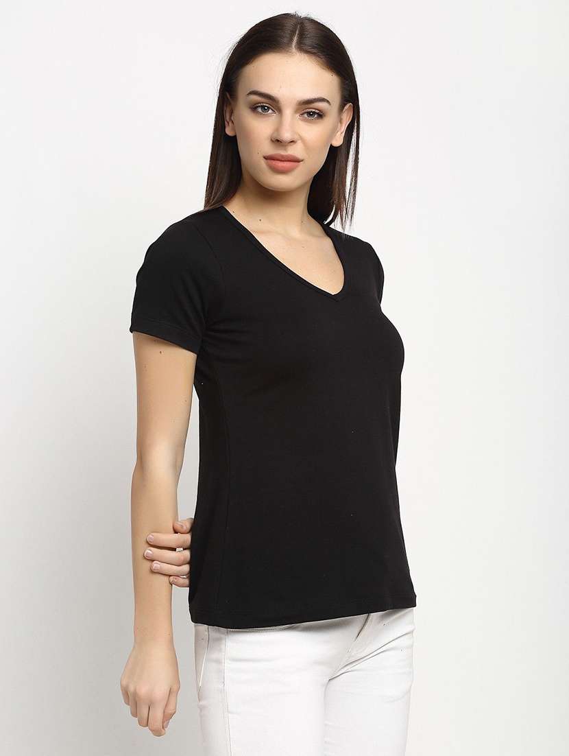 women's plain v neck t-shirt - 20159404 -  Standard Image - 2