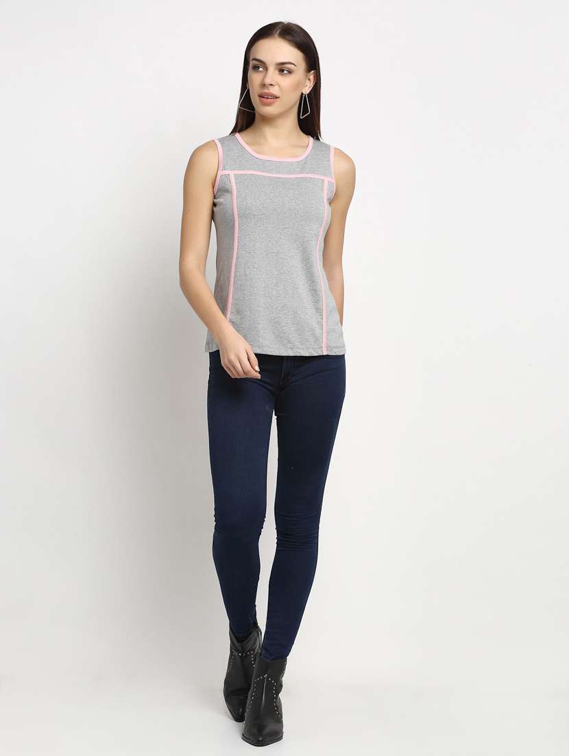 Women's Striped Round Neck T-shirt - 20159410 -  Standard Image - 2