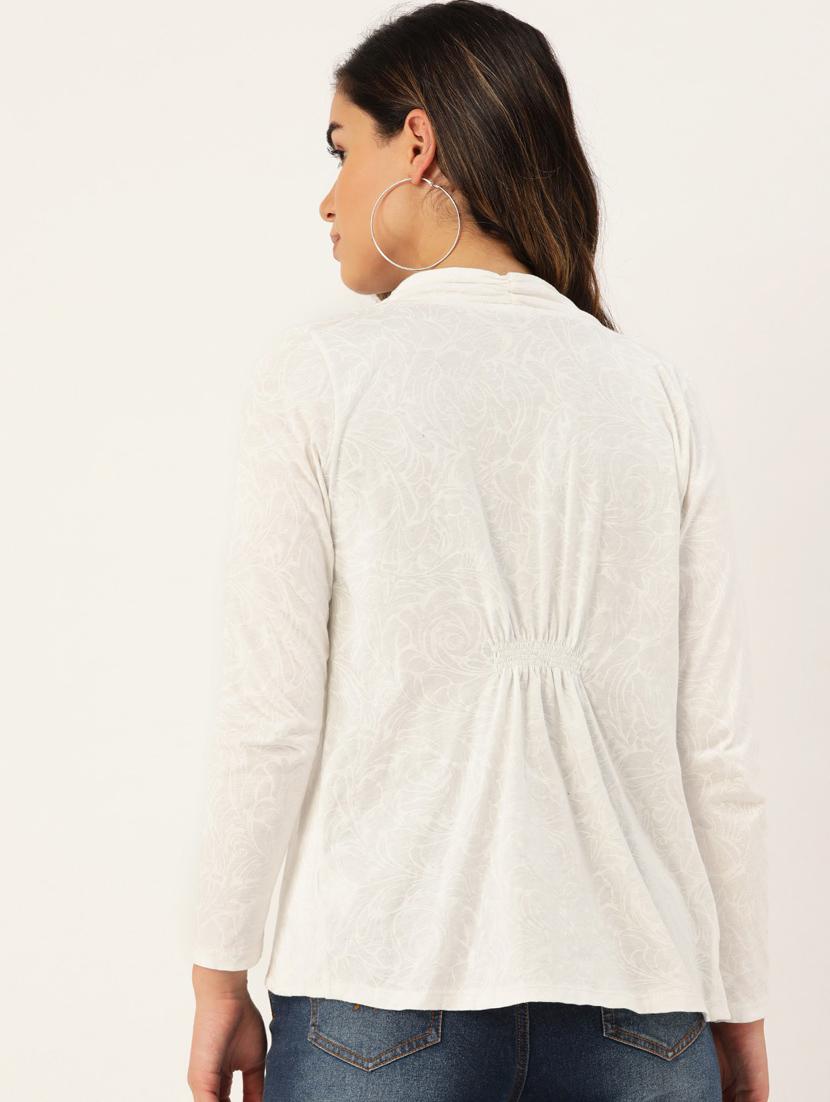 off white cotton blend shrug - 20159443 - Standard Image - 2