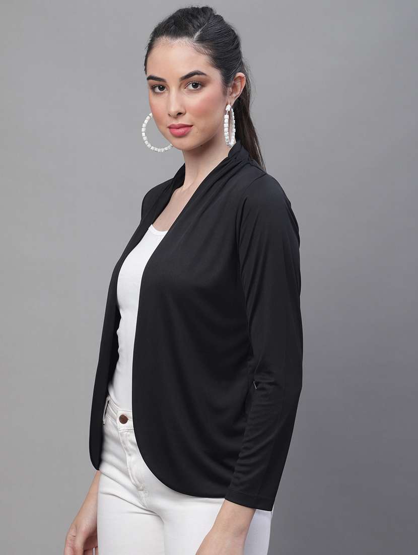 black cotton blend shrug - 20159462 -  Standard Image - 2