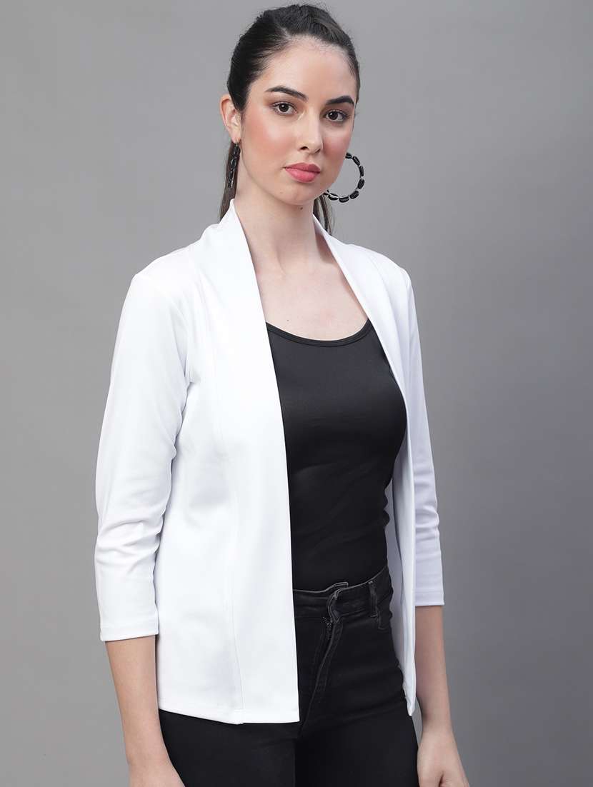 white cotton blend shrug - 20159479 -  Standard Image - 2