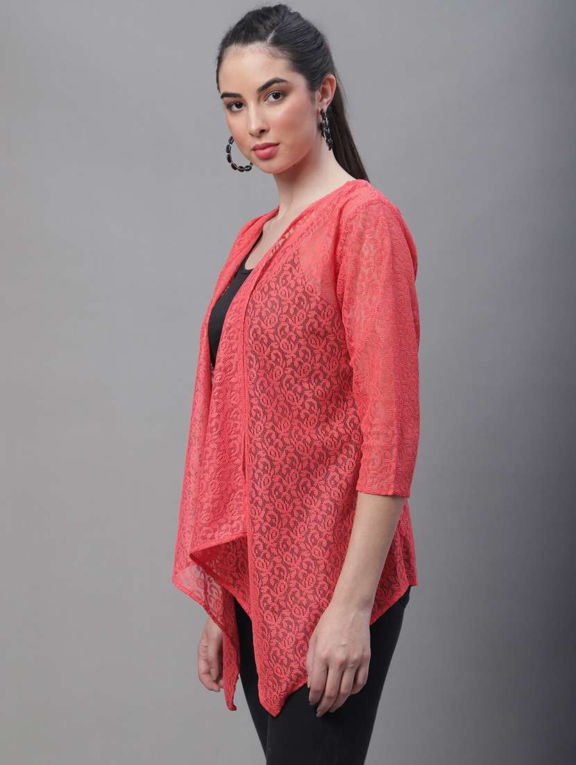 red cotton blend shrug - 20159481 -  Standard Image - 2