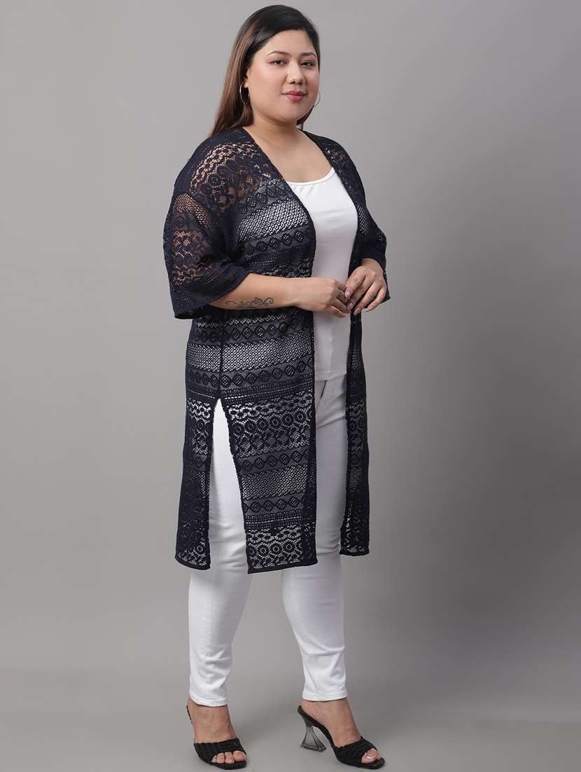 black cotton blend shrug - 20159489 -  Standard Image - 2