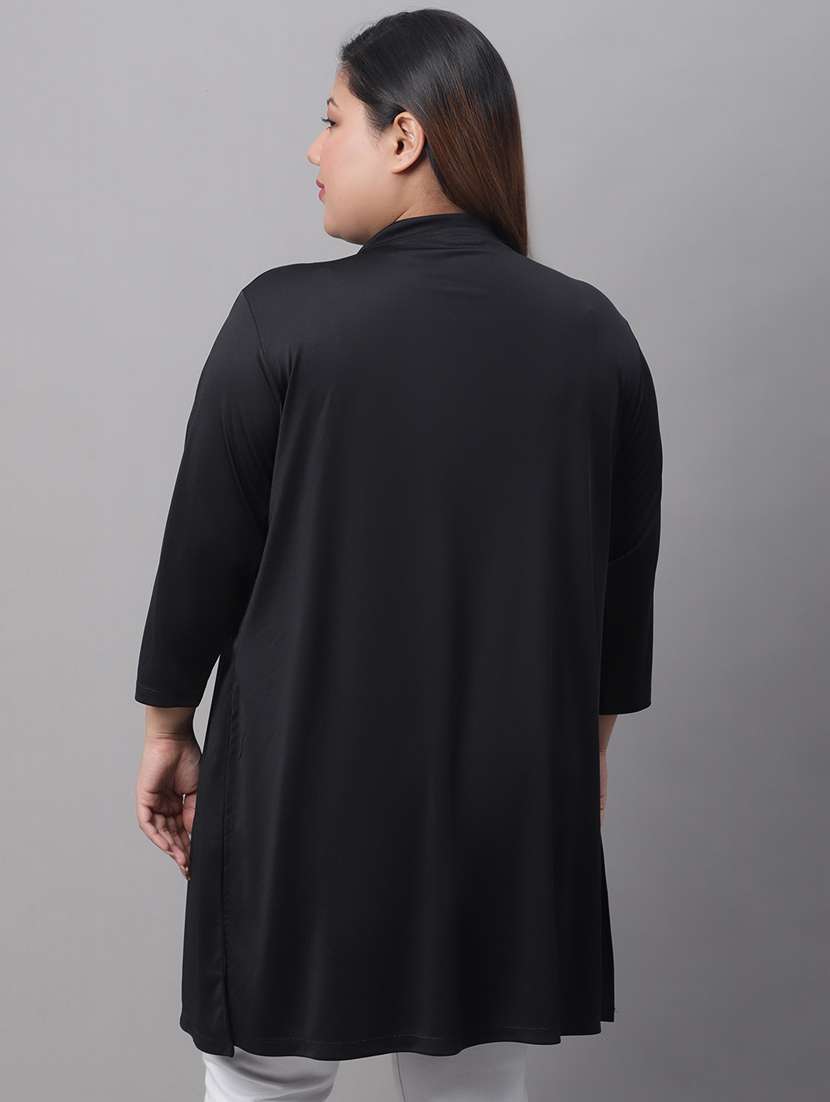 black cotton blend shrug - 20159493 -  Standard Image - 2