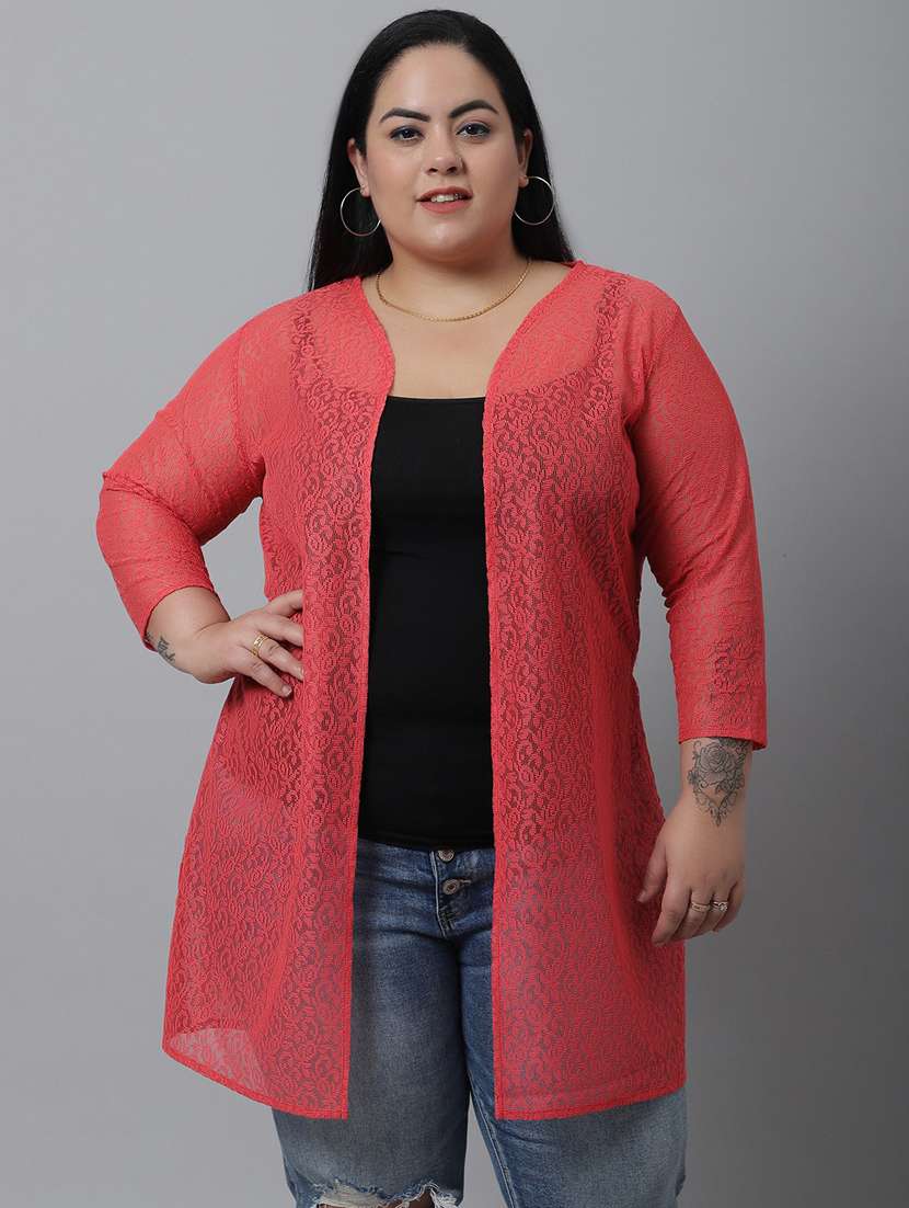 red cotton shrug
