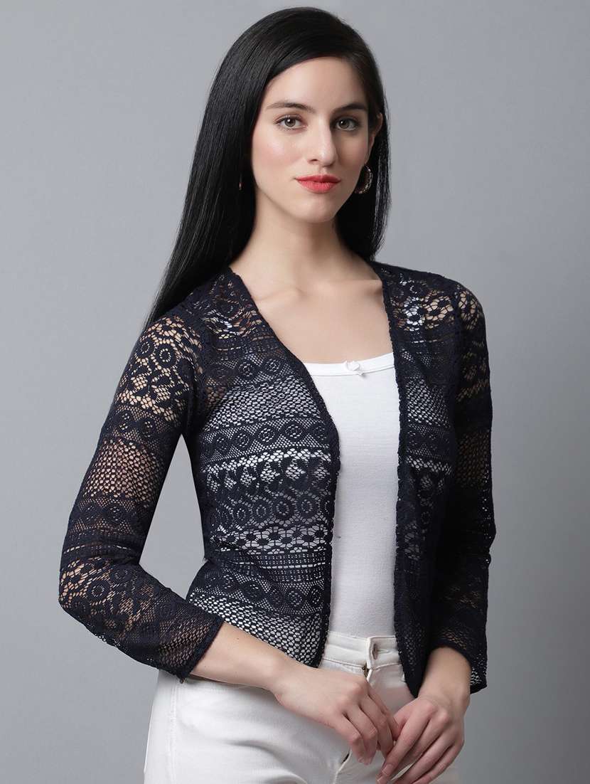 black cotton shrug - 20159507 -  Standard Image - 2