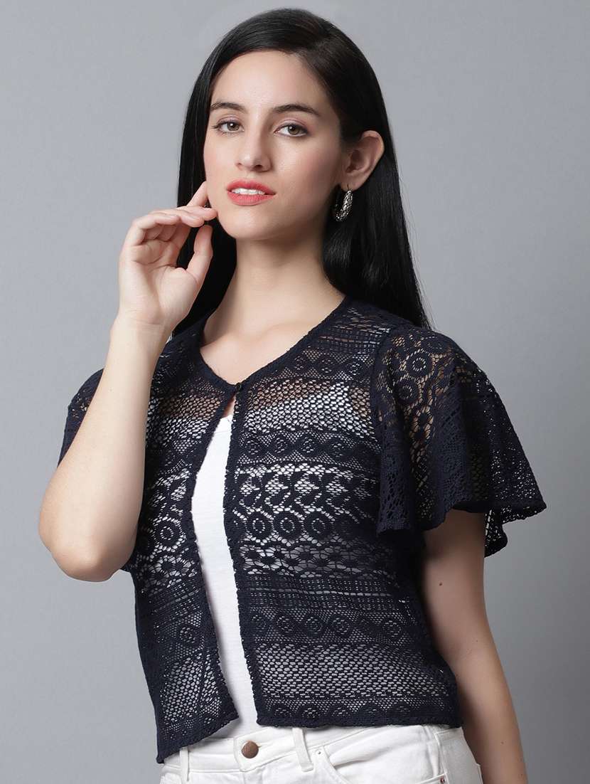black cotton shrug - 20159509 -  Standard Image - 2
