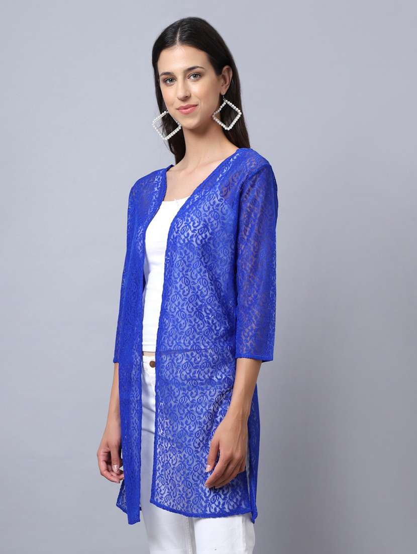 blue cotton shrug - 20159528 -  Standard Image - 2