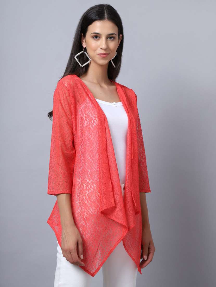 red cotton shrug - 20159533 -  Standard Image - 2