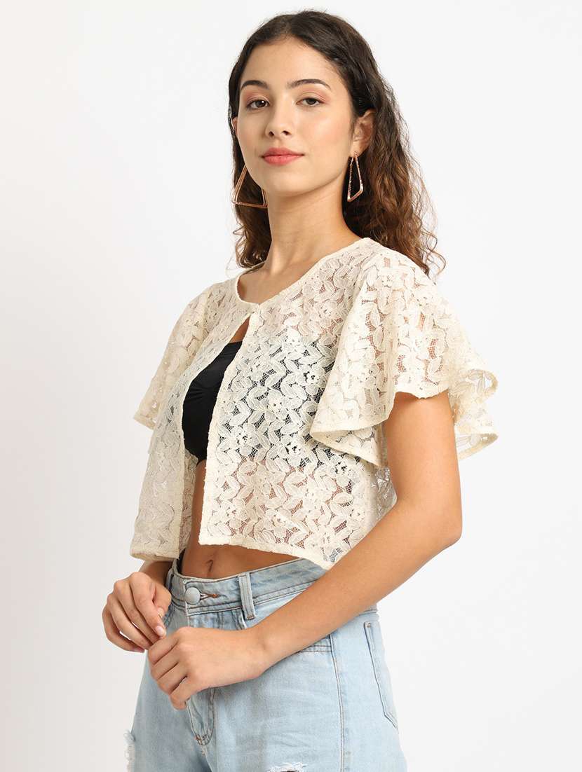 beige cotton blend shrug - 20159578 -  Standard Image - 2