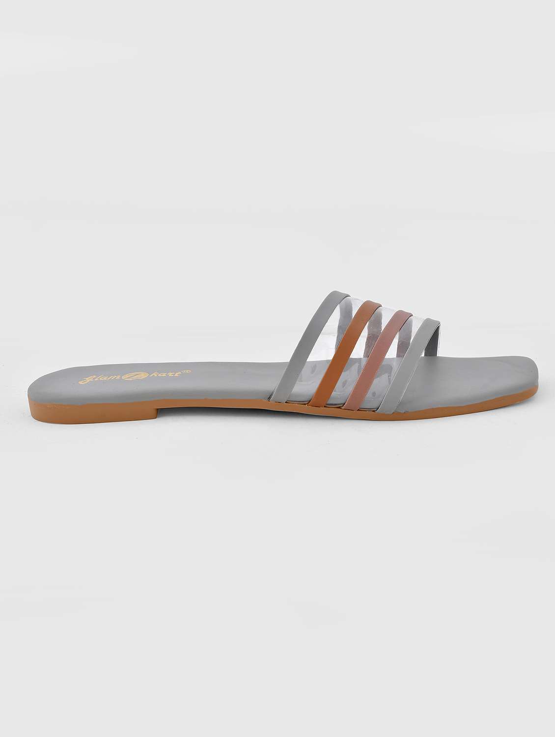 grey synthetic flat forms sandals - 20160144 - Standard Image - 2