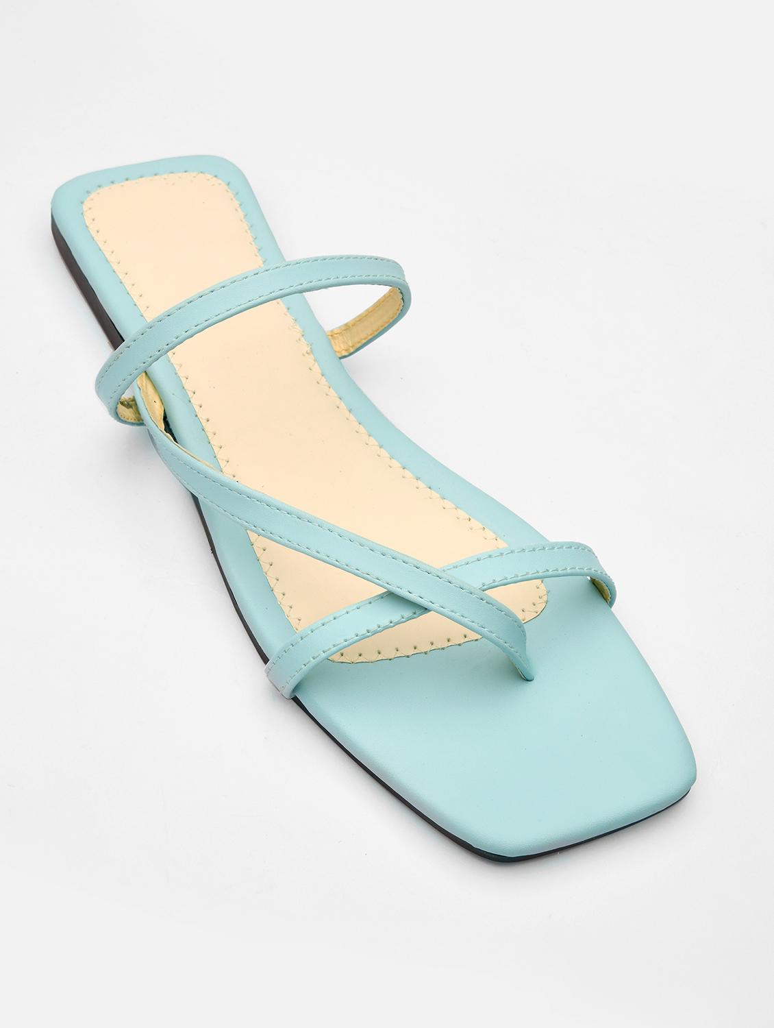 light blue synthetic flat forms sandals - 20160195 - Standard Image - 2