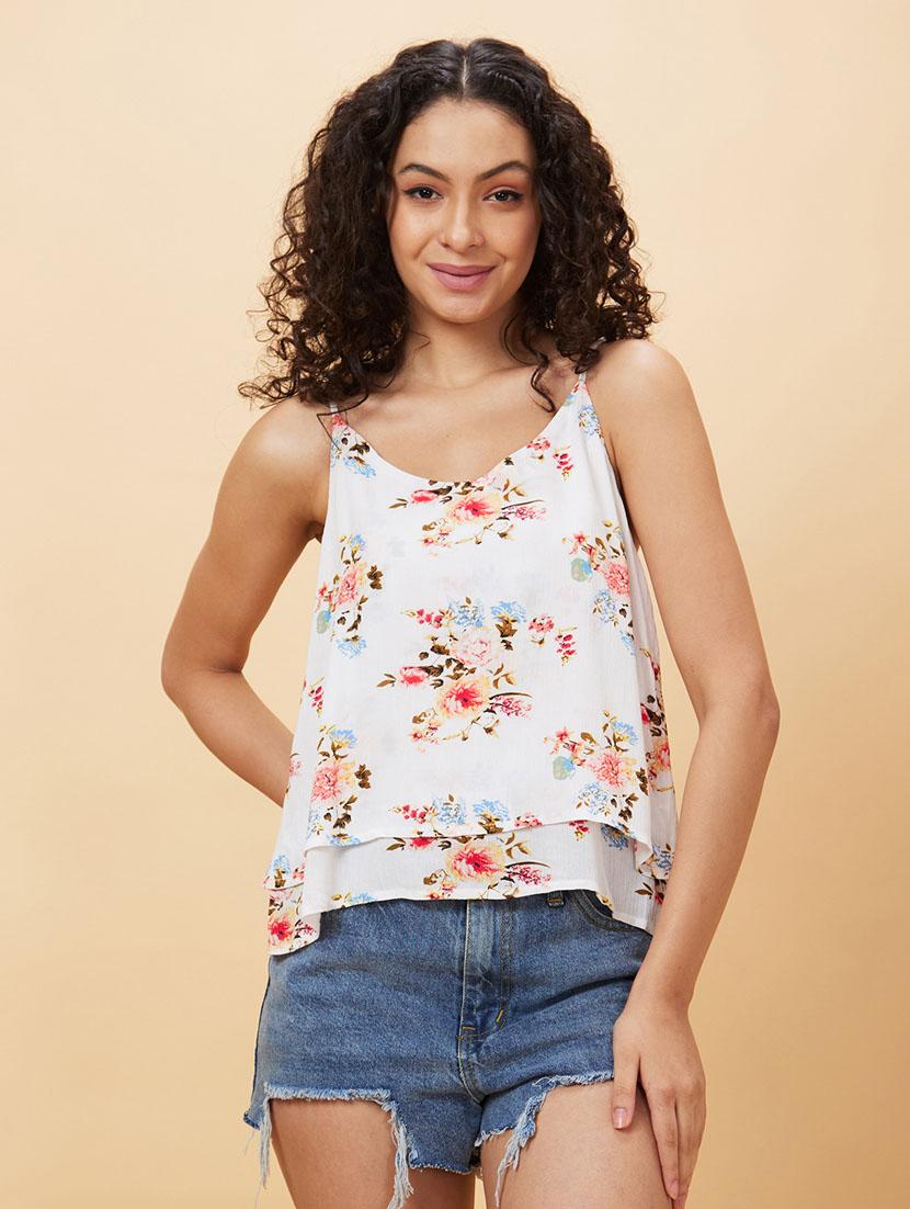 women's layered shoulder strap top - 20161043 -  Zoom Image - 0