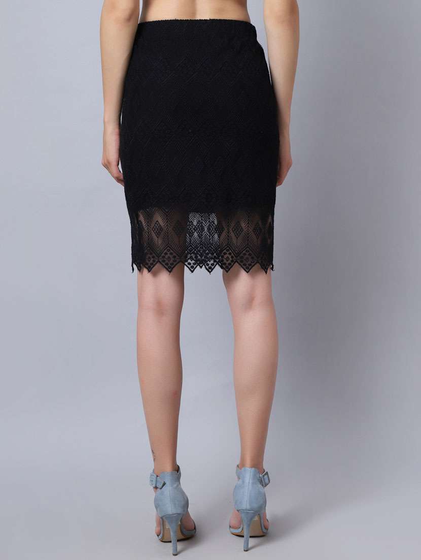 Women Self Design Cotton Pencil Skirt - 20161347 -  Standard Image - 2