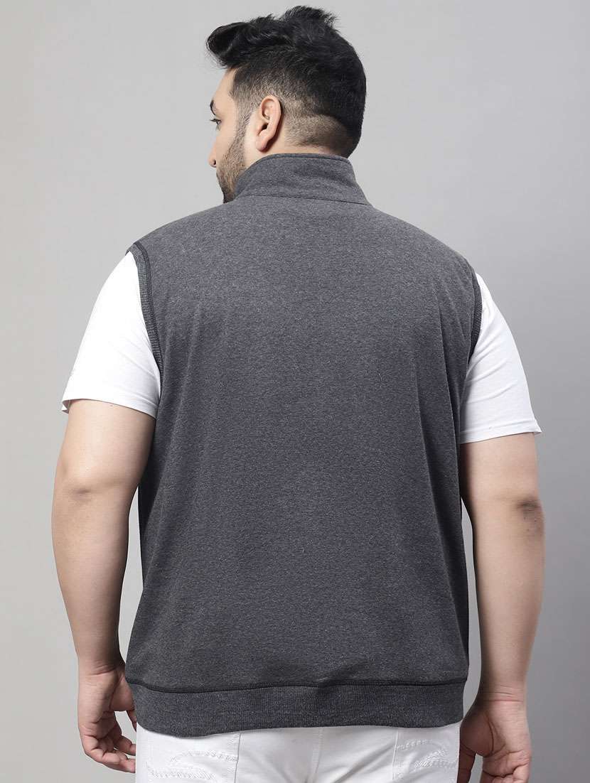 grey cotton casual jacket - 20161378 -  Standard Image - 2
