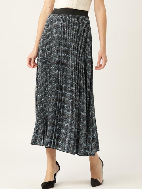 blue polyester pleated skirts - 20162283 -  Standard Image - 0