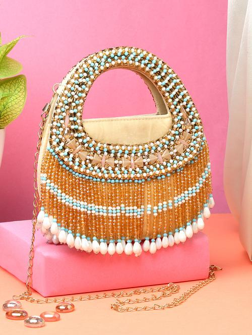 cream suede regular clutch - 20162398 -  Standard Image - 0