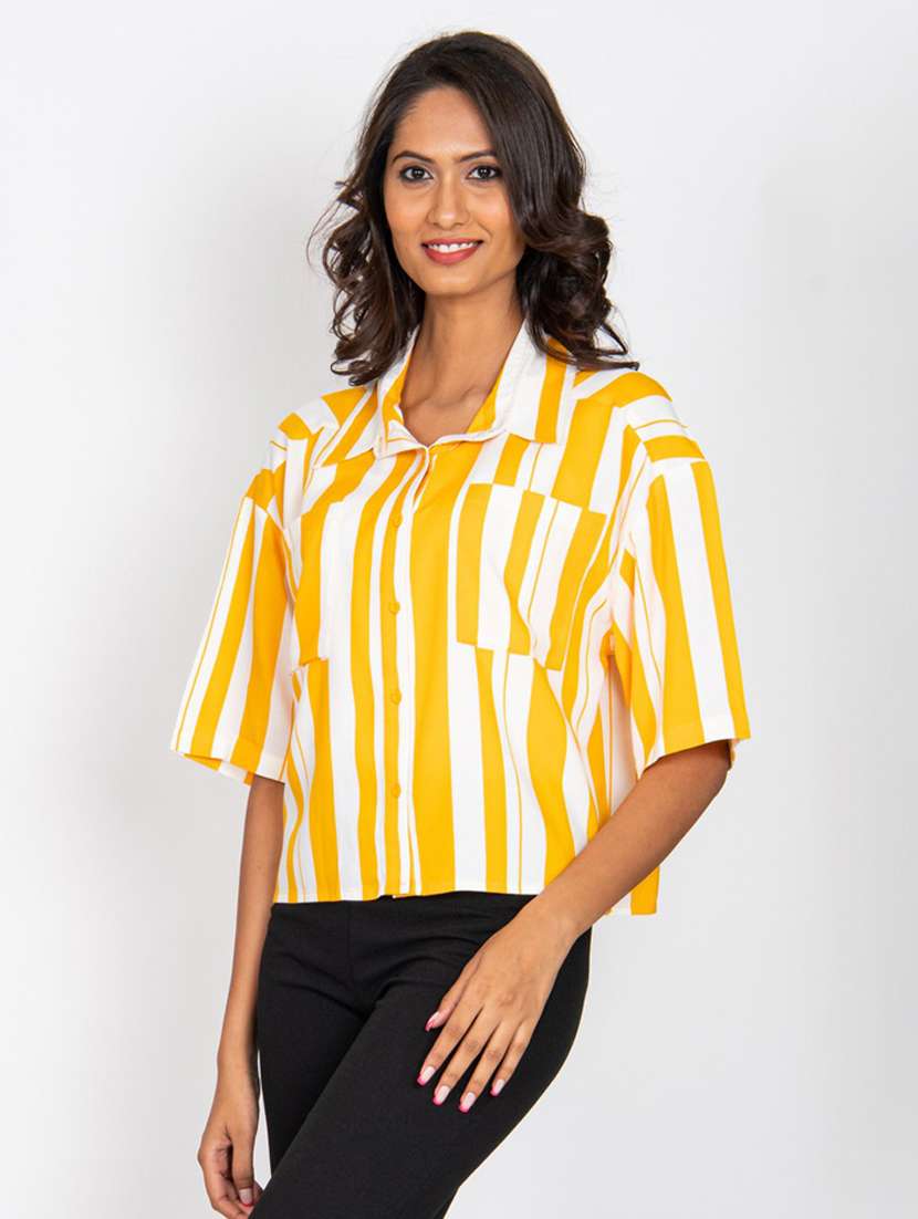 yellow striped shirt