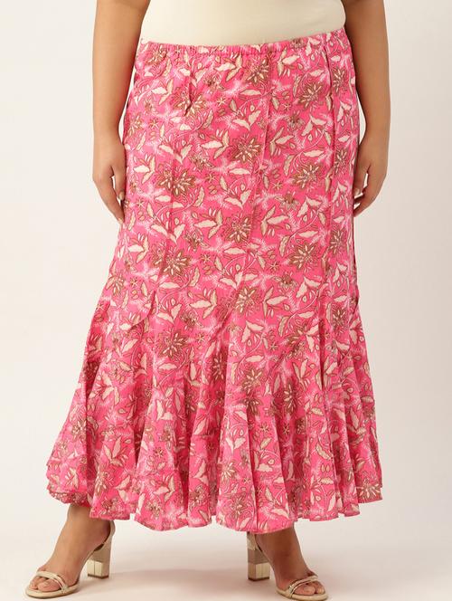 pink printed pleated skirt - 20164061 -  Standard Image - 0