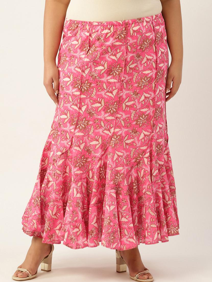 pink printed pleated skirt - 20164061 -  Zoom Image - 0