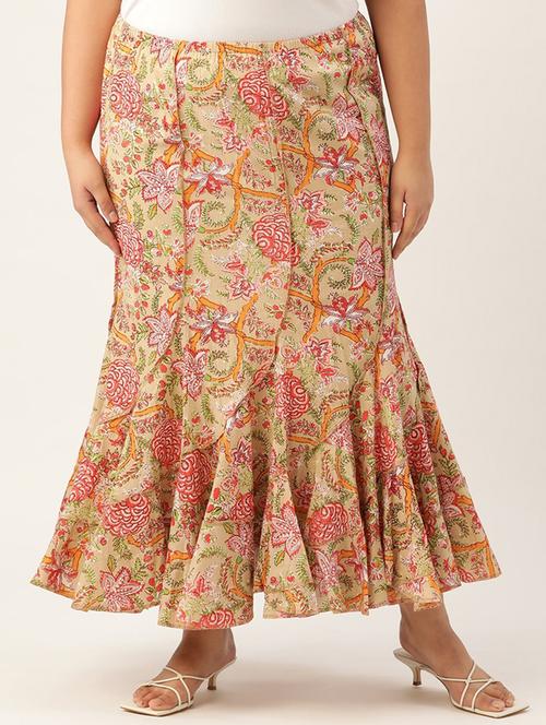 multi color printed pleated skirt - 20164062 -  Standard Image - 0