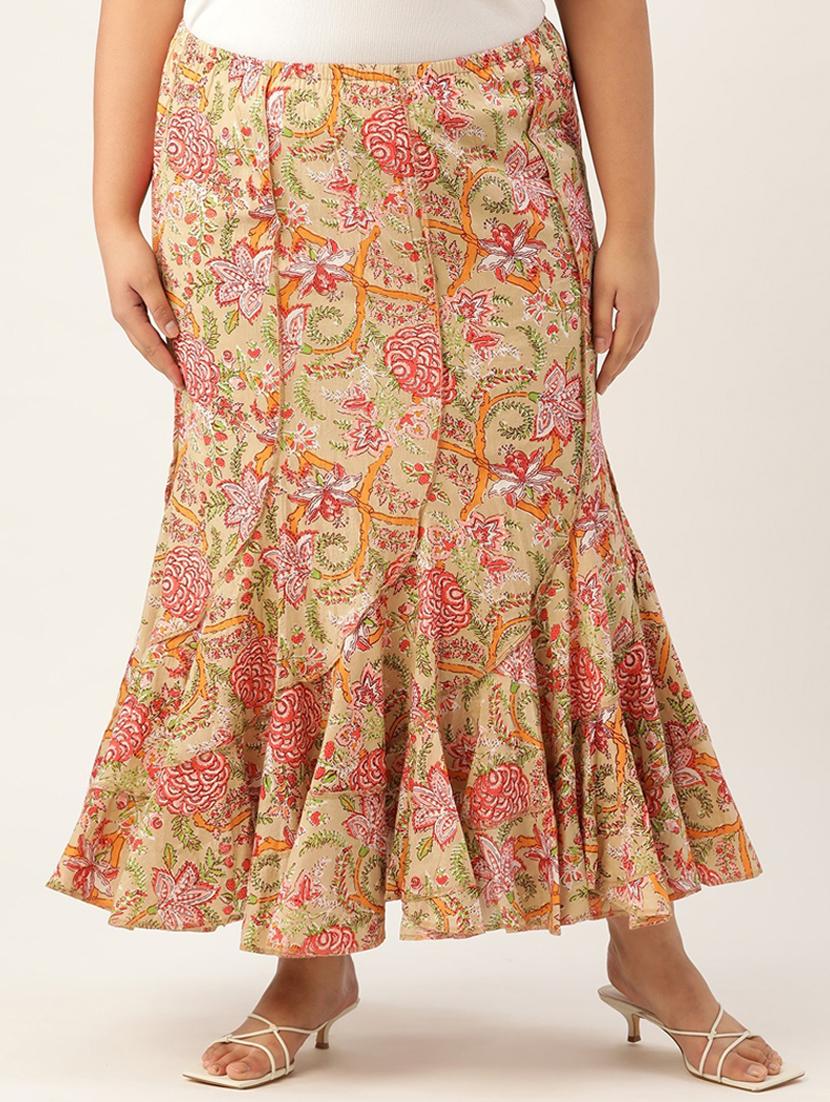 multi color printed pleated skirt - 20164062 -  Zoom Image - 0