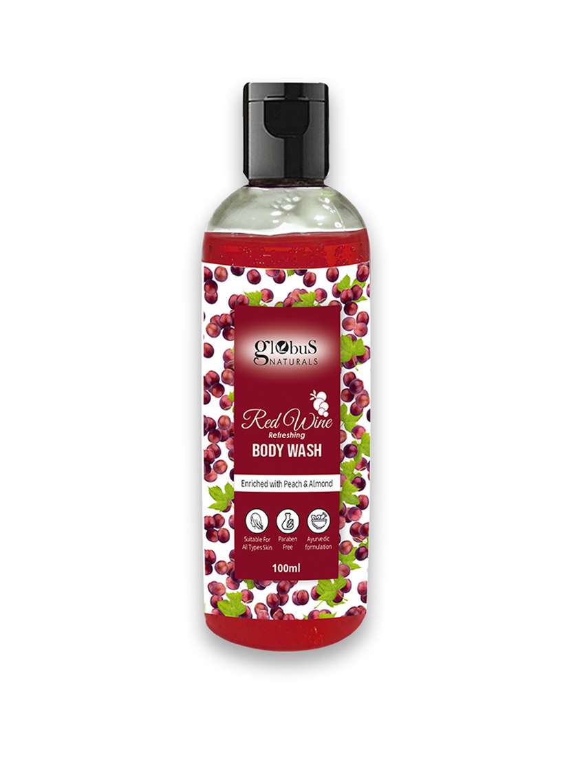 globus naturals red wine refreshing body wash100 ml