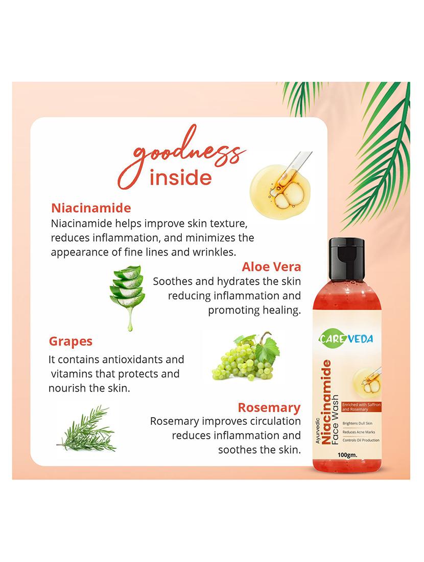 careveda b3boost - hydrating niacinamide face wash for improving skin texture, suitable for all skin types, 100 gm - 20164099 - Standard Image - 2