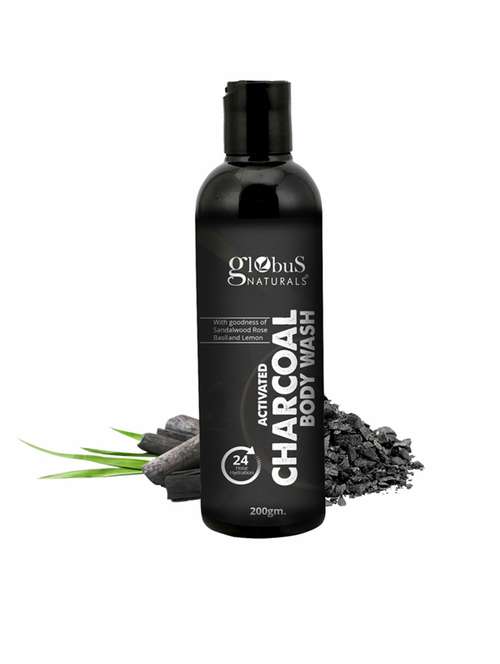 globus naturals activated charcoal body wash, 100 gms
