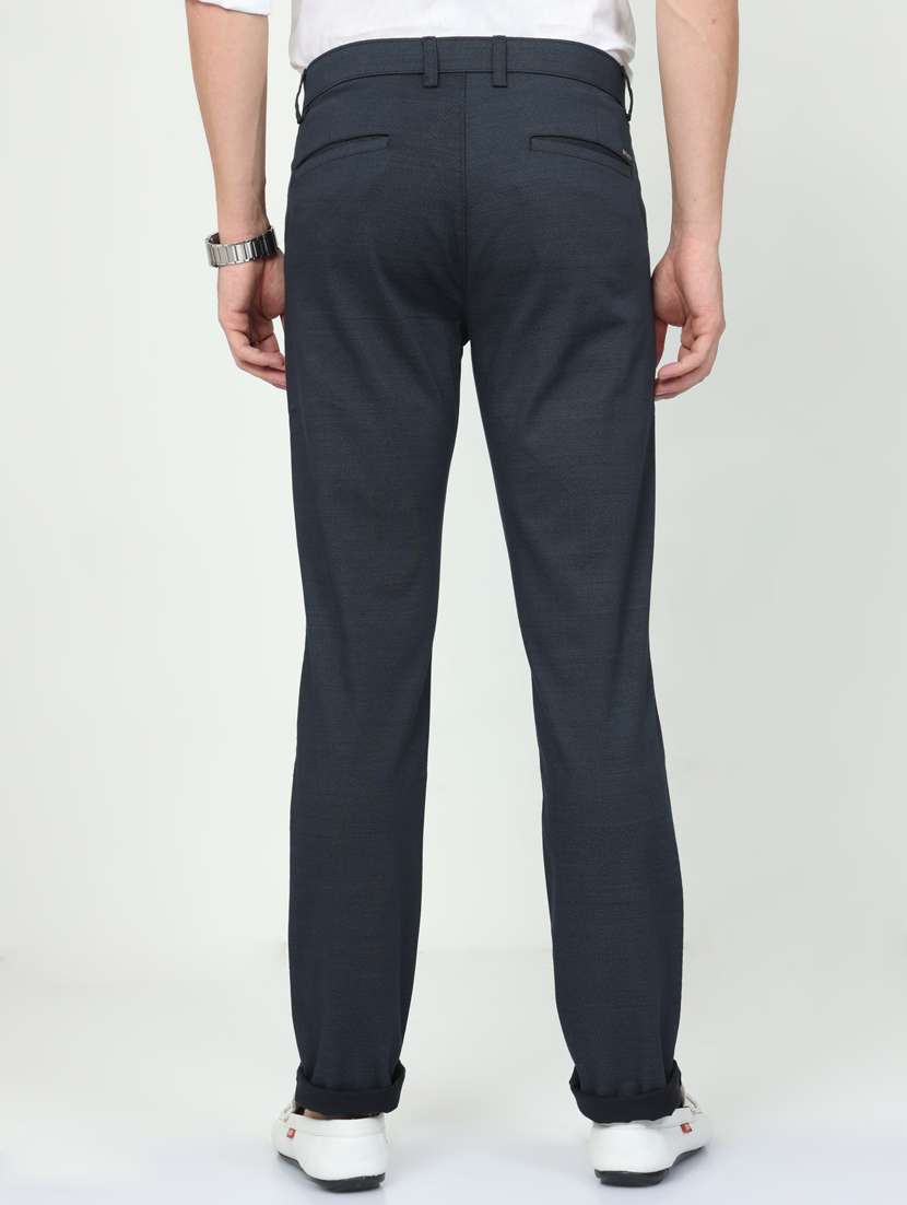 solid flat front casual trouser - 20164163 - Standard Image - 2