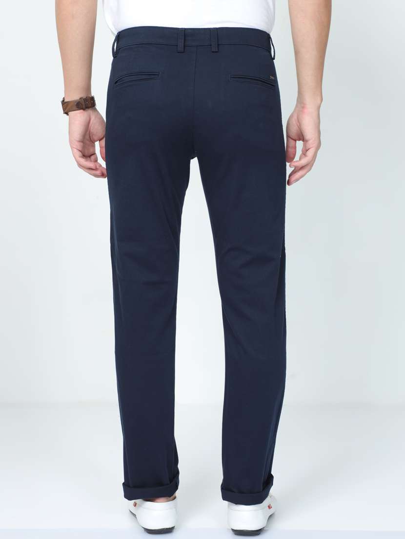 Mid Rise Solid Flat Front Casual Trouser - 20164176 -  Standard Image - 2