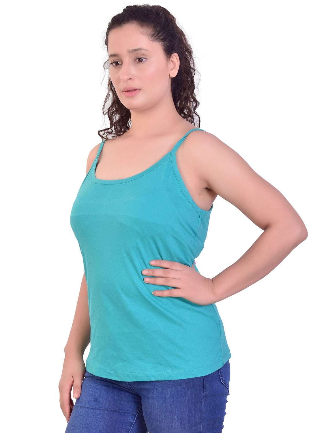 blue solid tank top - 20166098 - Standard Image - 2